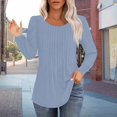 thumbnail image 2 of QASIEATN Sweatshirt for Graceful Women Fashion, Fall Tops Loose Fit Pleated Long Sleeve Shirts Casual Crewneck Floral Print Blouse Plus Size Tees, Womens Fall Tops, 2 of 5