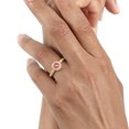 thumbnail image 5 of Gem Stone King 18K Yellow Gold Plated Silver Pink Topaz and White Moissanite Engagement Ring for Women (1.21 Cttw, Round 5MM, Available in Size 5, 6, 7, 8, 9), 5 of 6