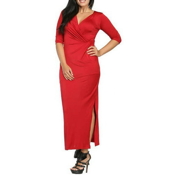 Women's Long V-neck Wrap Dress
