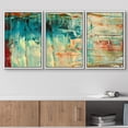 thumbnail image 2 of wall26 Framed Canvas Print Wall Art Set Thick Teal, Tan &amp; Orange Paint Color Field Abstract Shapes Illustrations Modern Art Chic Colorful Ultra for Living Room, Bedroom, Office - 16"x24&quot, 2 of 5