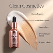 LUMINESS Liquid Mirage 3PC Kit - Color Changing Foundation with SPF 50 Primer & Makeup Brush, Hydrating & Lightweight Face Makeup, 4 in 1 Liquid Foundation, Concealer & Moisturizer (Medium)