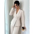 thumbnail image 5 of Women'S Elegant 2-Piece Outfit, Long Sleeve Blazer & Straight-Leg Pants Set White L, 5 of 8