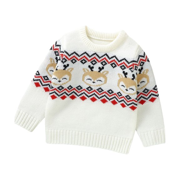 Okbabeha Toddler Baby Ugly Sweater Girl Boy Christmas Sweater Pullover Sweatshirt Warm Long Sleeve Sweater Top