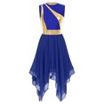thumbnail image 3 of dPois Robe de Danse Maman et Moi Métallique Sans Manches Ballet Louange Moderne Lyrique Robe Performance Bleu Royal P, 3 of 7