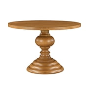 My Texas House Perry Round Dining Table with Warm Brown Finish and Pedestal Base