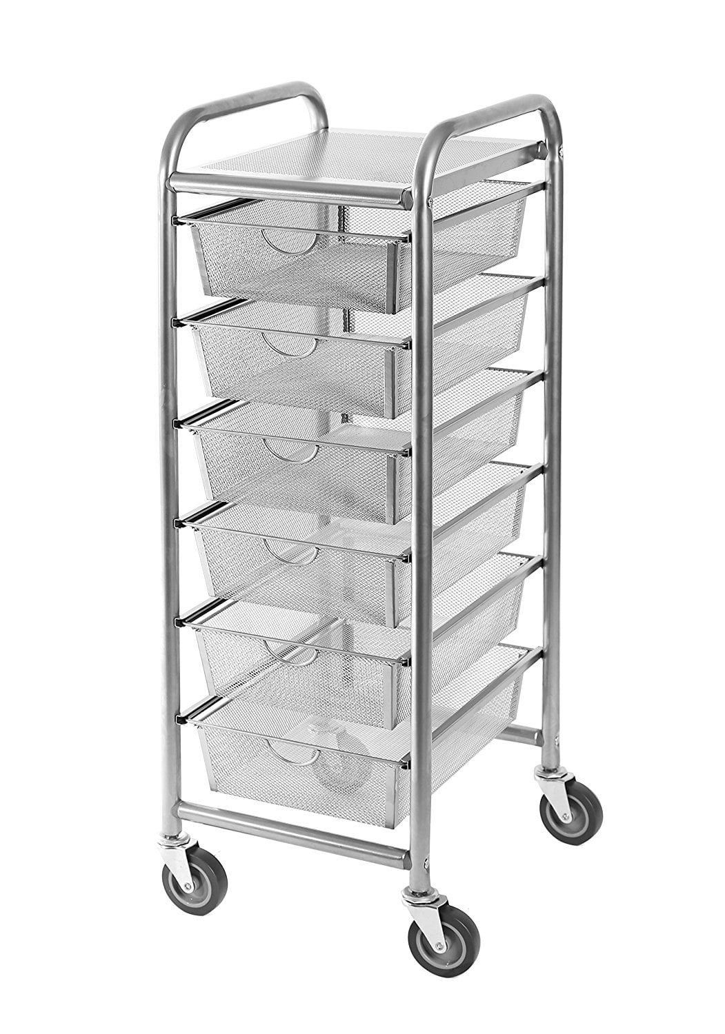 6Drawer Steel Mesh Organizer Cart