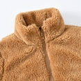 thumbnail image 4 of GYRATEDREAM Toddler Girls Boys Simple Stand Collar Plush Coat Baby Kids Solid Full Zip Warm Jacket Children Thicken Faux Furry Fleece Casual Tops for 2-11 Years, 4 of 8