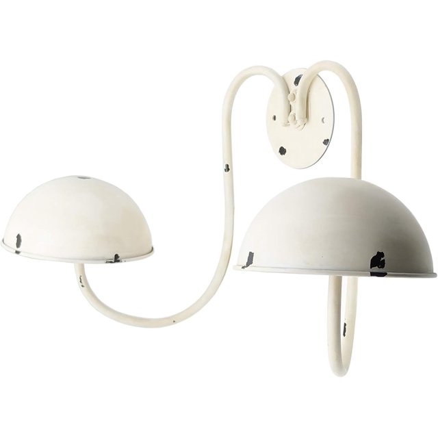 Owlgift Modern Metal Wall Mounted Entryway Retail Hat Rack/Wig Display Stand w/ 2 Circular Hat Hooks, White