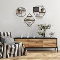 thumbnail image 2 of InPlace Shelving, 16x19 inch, Metal Diamond Shaped Wall-Mounted Wall Shelf, Light Oak Brown, 2 of 5