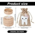 thumbnail image 2 of 1 Set Tooth Fairy Box Wooden Tooth Storage Box Cute Tooth Keepsake Storage Box with Burlap Packing Pouches First Lost Deciduous Teeth Collection for Gift DIY, 2 of 6