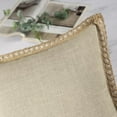 thumbnail image 2 of Pack of 2 Farmhouse Modern Fall Decorative Throw Pillow Covers Burlap Linen Trimmed Outdoor Pillows Tailored Edges, 2 of 7