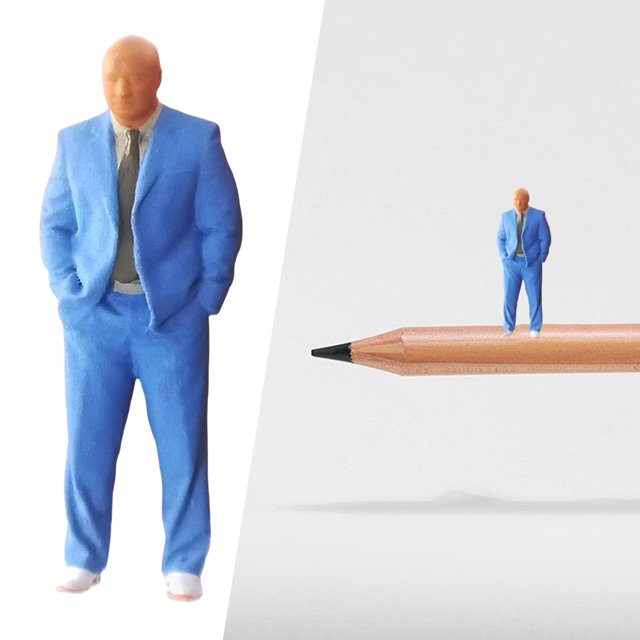 Diorama de personajes Hugo Figuras de muñecas en miniatura Azul
