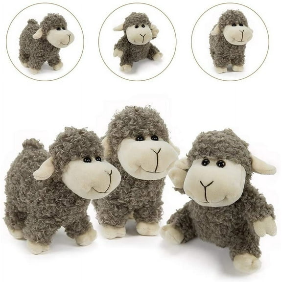 Stuffed Animal Sheep Lamb Plush Soft Toys Lovely 3Pcs, (Sitting, Standing, Kneeling) Best Gift for All Little Baby,  Girl/Boy