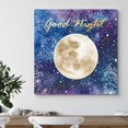 thumbnail image 2 of PixonSign Canvas Print Wall Art Good Night Moon, Purple Galaxy Astronomy & Space Brushstroke Illustrations Modern Art Chic Scenic Colorful Multicolor Pastel for Living Room, Bedroom, Office - 24"x24", 2 of 5