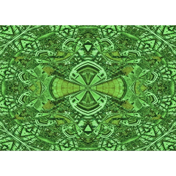 Ahgly Company Machine Washable Indoor Rectangle Transitional Deep Emerald Green Area Rugs, 8' x 10'