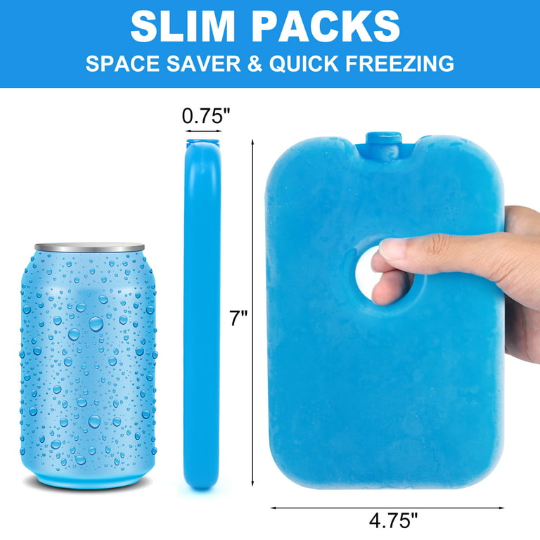 4 × Lunch Box Camping Thin Ice Packs Environment Protection Reusable  Refreezable