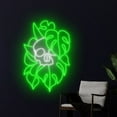 thumbnail image 3 of Handmadetneonsign Monstera Skull Neon Light, Monstera Tropical Led Light, Skull Leaf Neon Sign, 3 of 5