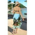 thumbnail image 2 of LA LEELA Women's Swimwear Coverups Skirt Long Beachwear Pareos Summer Wraps Beach Vacation Sarong Beach Swim Cover ups for Women One Size Blue, Palm Tree, 2 of 5