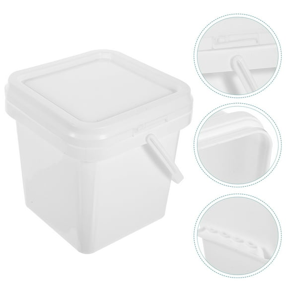 HOMEMAXS White Paint Bucket with Lid and Handle Made of Durable PP Material for Home Use 1Pack