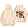 thumbnail image 4 of KAUOD Kids Girls Halloween Fleece Hoodies Cute Pumpkin Graphic Pullover Hoodie Sweatshirts Thick Warm Long Sleeve Tops Clothes, 4 of 6