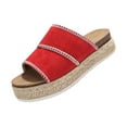 thumbnail image 2 of Hoshose Platform Sandals Women with Soft Cushioned Footbed Open Toe Slip On Slippers for Summer, 2 of 4