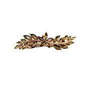 Faship Smoked Topaz Chocolate Brown Rhinestone Crystal Small Floral Hair Barrette Clip