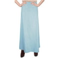 thumbnail image 2 of Women's Long Ankle Length Denim A-Line Panel Skirt, 2 of 10