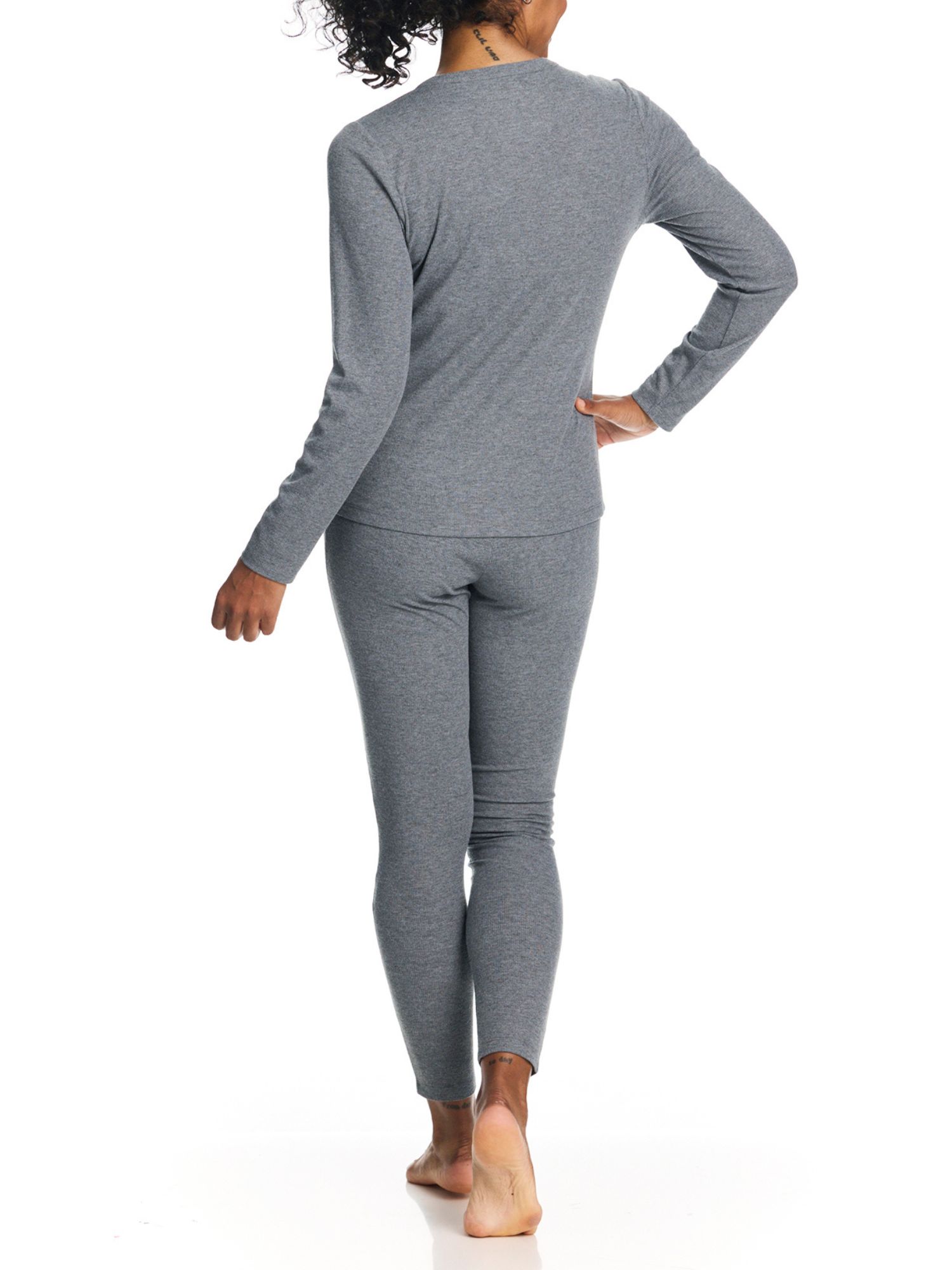 U.S. Polo Assn. Women's Ribbed Henley Thermal Set photo 3