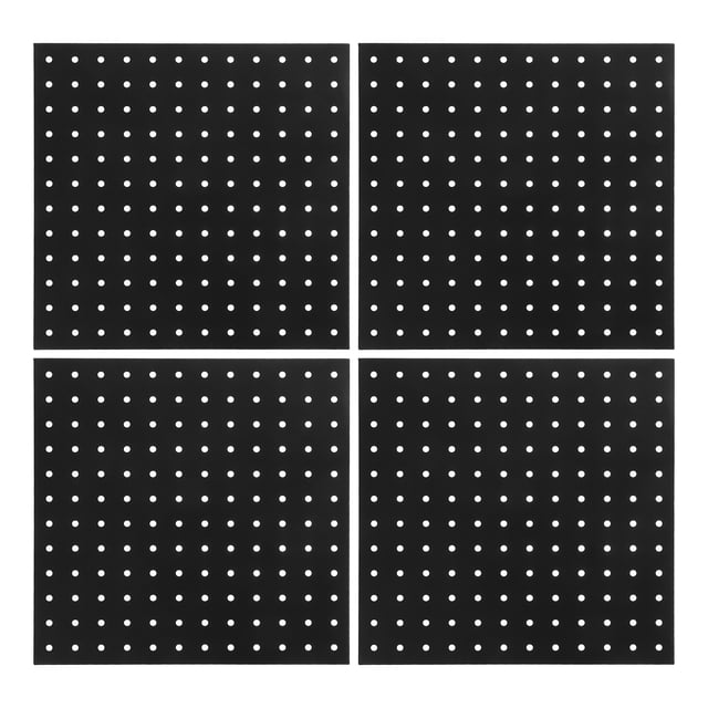 4 paneles de metal perforados, organizador de pared con tornillos para paredes, hogar, garaje, almacenamiento de herramientas, oficina, cocina, color negro.