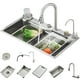 thumbnail image 1 of Fregadero De Cocina, Acero Inoxidable Fregadero De Cocina con Cascada, Moderno Tarjas Para Cocina, Sobreponer Fregadero De Barra y Accesorios para Cocina, Bar, Exterior(80 * 45cm), 1 of 8
