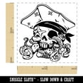 thumbnail image 2 of Pirate Skull with Octopus Tentacles Self-Inking Rubber Stamp Ink Stamper - Purple Ink - Small 1 Inch, 2 of 7