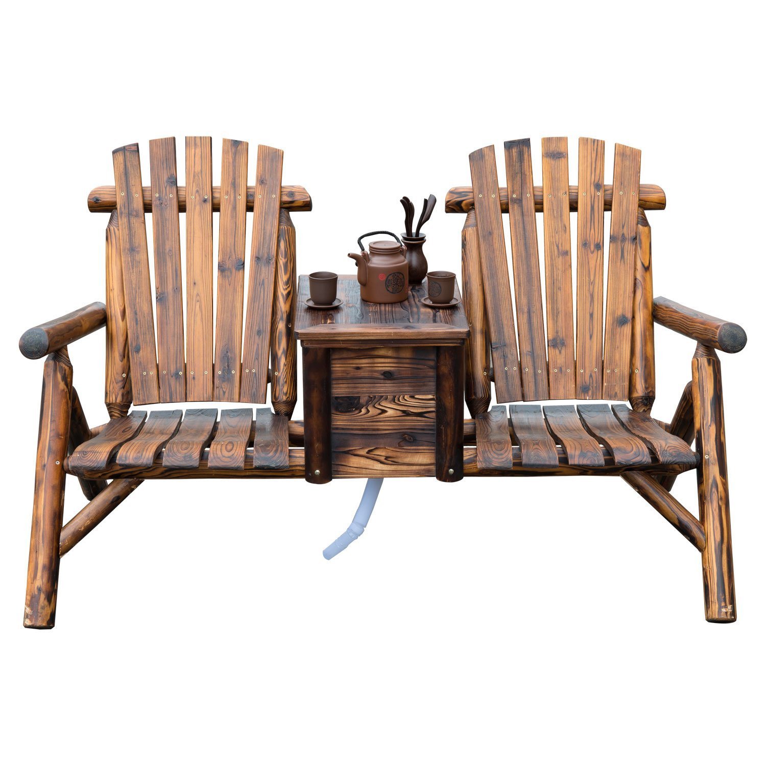 Outsunny Weather Resistant Fir Wood Adirondack Chair - Rustic Brown