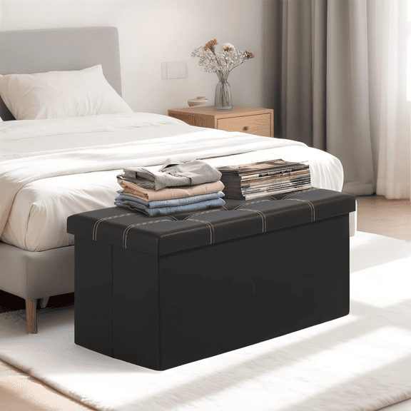 LOVEWE 30 Inches Folding Storage Ottoman Bench/Benches