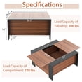 thumbnail image 4 of Costway Table Basse Carrée 36,5 Pouces Table à Thé Cocktail avec Dessus Coulissant et Compartiment Caché Brun Rustique, 4 of 10