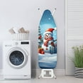 thumbnail image 3 of HELLHERO Ironing Board Cover, 15x54 Inch Standard Ironing Board Cover with Elastic Edge and Hook and Loop Fasteners Scorch and Stain Resistant Cotton Ironing Covers with Thick Padding, Snowman, 3 of 5