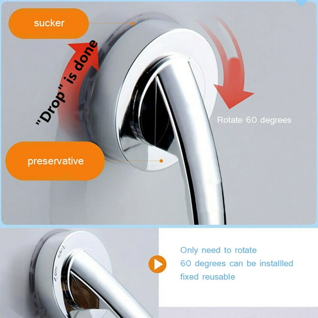 Grab Bar,Bathroom Suction Cup Handle Bathroom Suction Cup Handle Shower Safety Handrail Dependable Performance