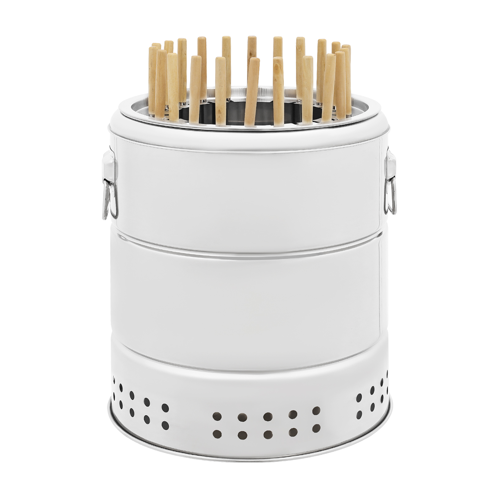 Stainless Steel Barbecue Charcoal Barrel Grill, Great for Cooking Tea Around the Stove, Small Barbecues, Picnics, Tailgate Gatherings, Camping, and More