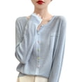 thumbnail image 1 of DuoJiaJ Women's Cardigan,Cardigan With Colorful Buttons And Faux Pockets Lightweight Knit For Early Fall Seasonal Fashion, 1 of 5