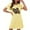 Yellow, variant on Sakmal Short Moomoos for Women Sleep Pink Casual Nightwear Short Sleeve Rugby Print Nightgowns for Women