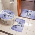 thumbnail image 4 of Purple Floral Bath Mat 3 Piece Bathroom Rug Set, Vintage Botanical Gradient Pastel Painting Non Slip Bath Rug Contour Mat and Toilet Lid Cover, Absorbent Shower Mats Soft Bath Rugs and Mats Sets, 4 of 8