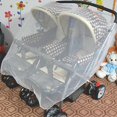 thumbnail image 1 of Twin Baby Stroller Full Cover Mosquito Netting Breathable Mesh Drawstring White for Twin Baby Stroller 2 pcs, 1 of 5