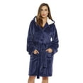 thumbnail image 4 of Just Love Women's Hooded Velour Robe with Lined Hood and Pockets (Navy, Large), 4 of 4