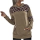thumbnail image 1 of Moda mujer casual manga larga con capucha leopardo patchwork señoras tops sudaderas Fridja  FKASFK5906, 1 of 4