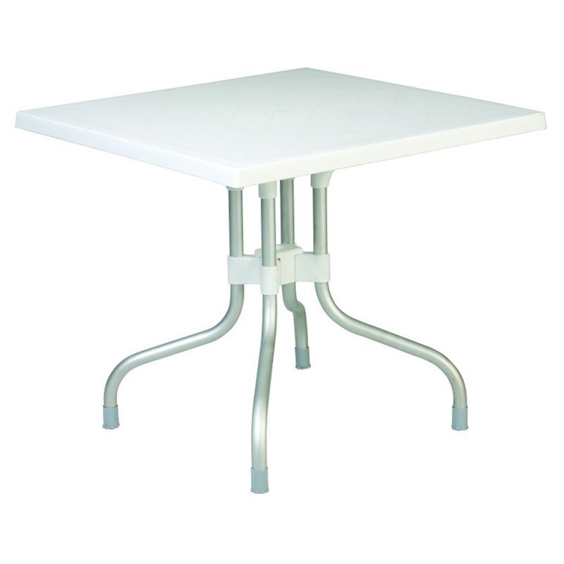 Atlin Designs 55 Resin Patio Dining Table In White Patio Ideas