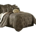 thumbnail image 4 of Sterling Creek Valencia 9-Piece Traditional Gold Black Floral Jacquard Woven Oversized Comforter Set, King, 4 of 4