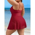 thumbnail image 4 of Asoul Plus Size One Piece Swimsuit Scalloped Swim Dress Bathing Suits Tummy Control Flowy Modest Swim Suits, 4 of 6