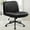 Leather - Black, variant on Orange Factory Criss Cross Chair Wheels Wide Cross Legged Office Desk Vanity Dual Base Comfy Fabric Armless Adjustable Swivel for Home Computer Task (Beige Dual Base, Fabric)
