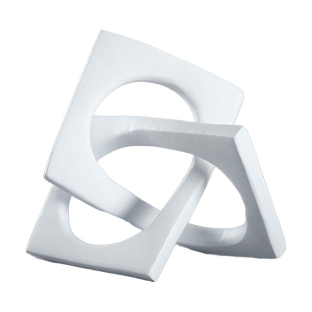 jifeng Modern Geometric Statue Craft Decorative Ornament for Bedroom Entryway House White Small