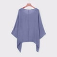 thumbnail image 4 of MIXUE Womens Summer Tops Solid Color Round Neck Long Sleeve Fashion Loose Casual Shirts For Women T-shirts Sportwear,Purple,L, 4 of 8