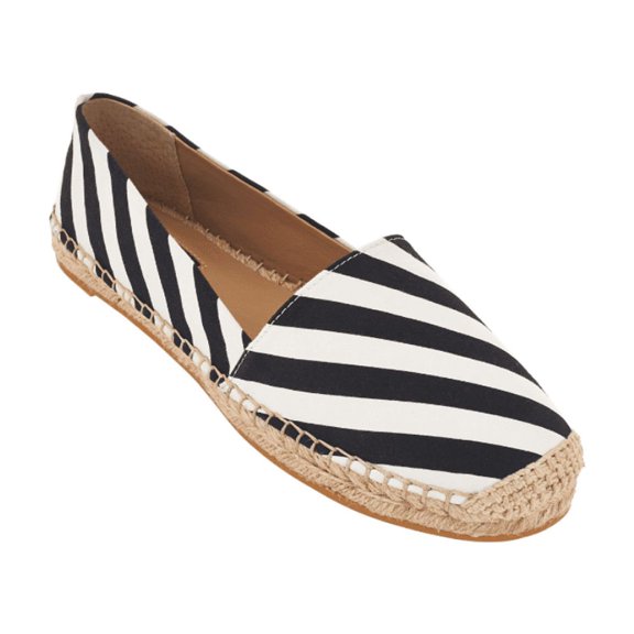 $106.00 G.I.L.I. got it love it Canvas Espadrilles Sandie Canvas B and W, Size 7